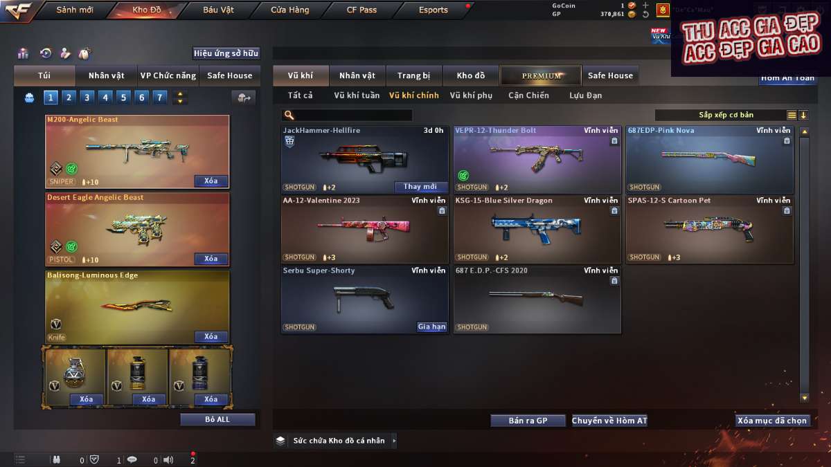 shop acc cf uy tin gia re